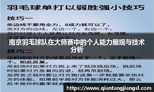 南京羽毛球队在大师赛中的个人能力展现与技术分析